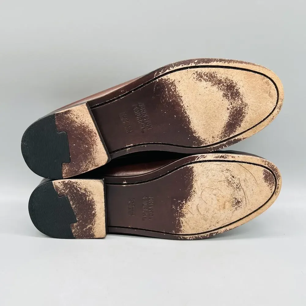 Johnston & Murphy Shoes Mens 9 Brown Leather Tassel Loafers Slip On Dress Casual